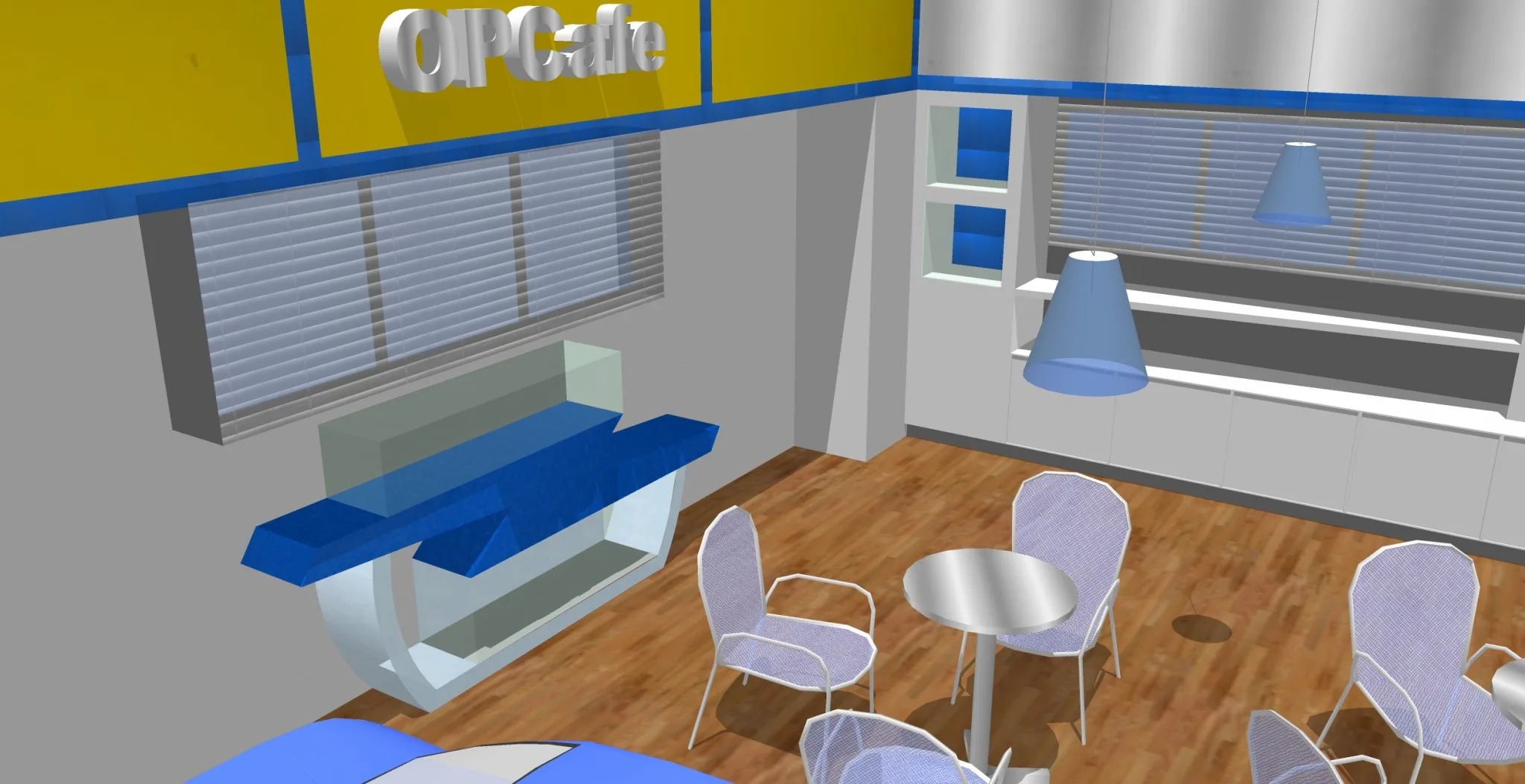 Interior design proposal for a lobby-café